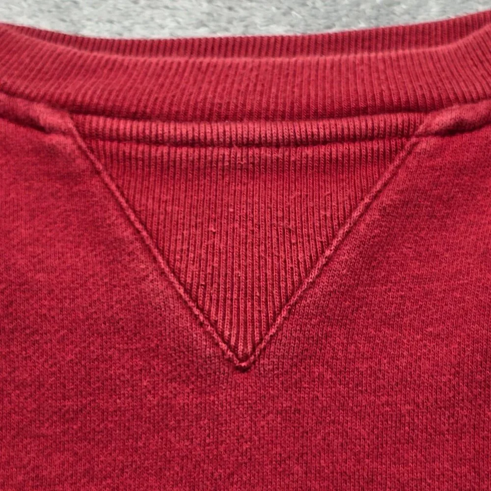 Tommy Hilfiger Crew Neck Sweatshirt Mens‎ XXL Red Pull-Over Embroidered Flag